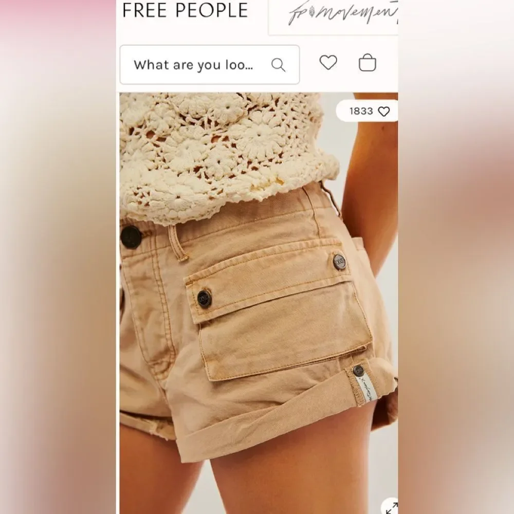 Free People One Teaspoon Dark Khaki Cadet Bandit Low-waist Short NWT Size 30